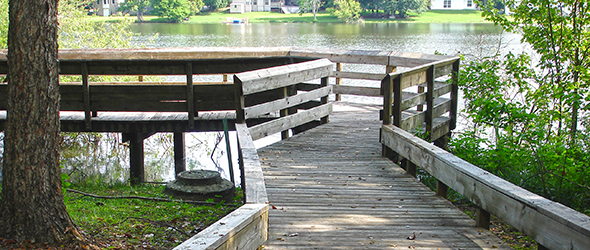 The boardwalk at A.J. Henry Park